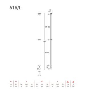 Полотенцесушитель электрический Margaroli Arcobaleno 616/X/L Switch Brushed Warm Bronze PVD 168x12 см брашированное бронза
